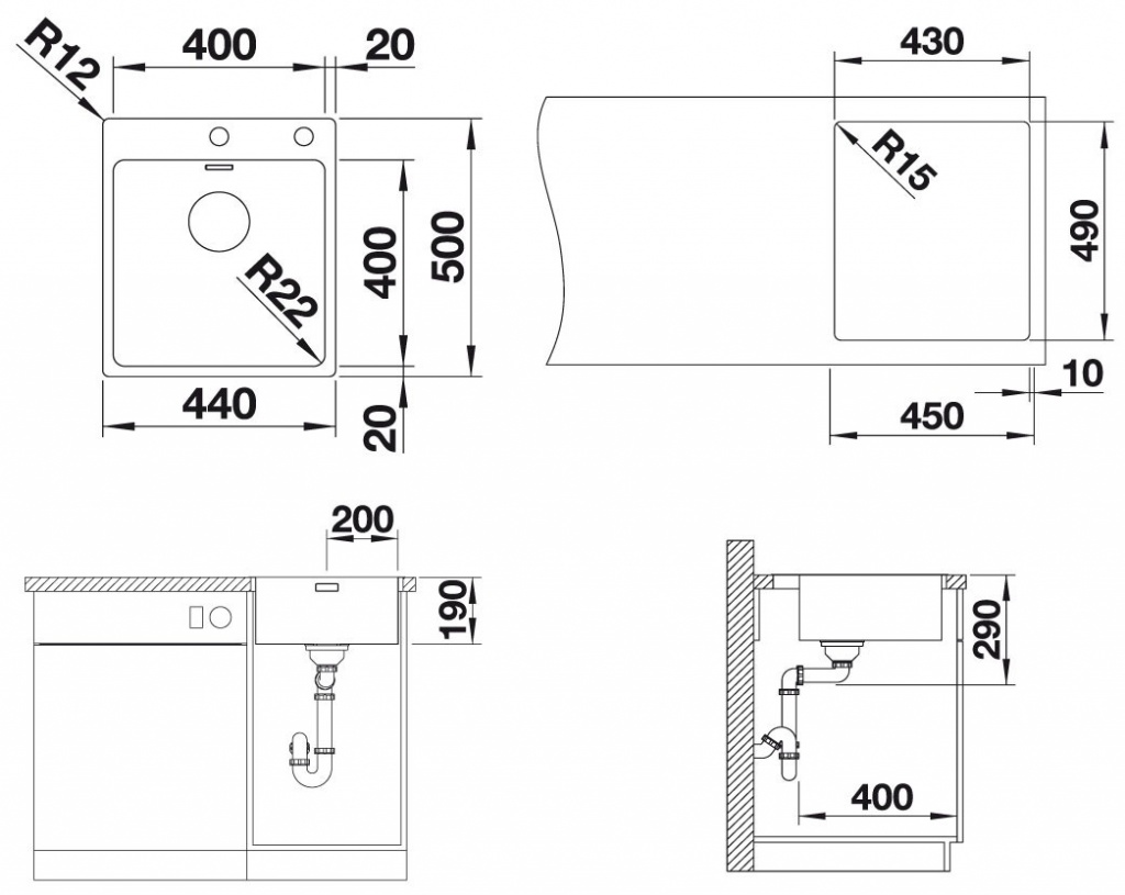 525244 Кухонная мойка Blanco Andano 400-IF/A  Blanco Andano - Вид №5