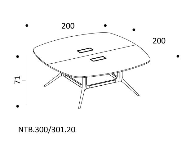 Регулируемый по высоте прямоугольный стол для совещаний с системой кабельной втулки ICF NoTable ARCH-00036629 - Вид №6