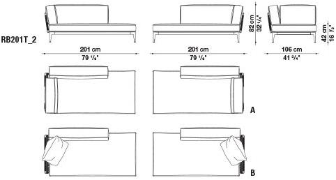 B&B Italia Outdoor Садовый диван из ткани с шезлонгом Ribes sun-id-1471587 - Вид №16