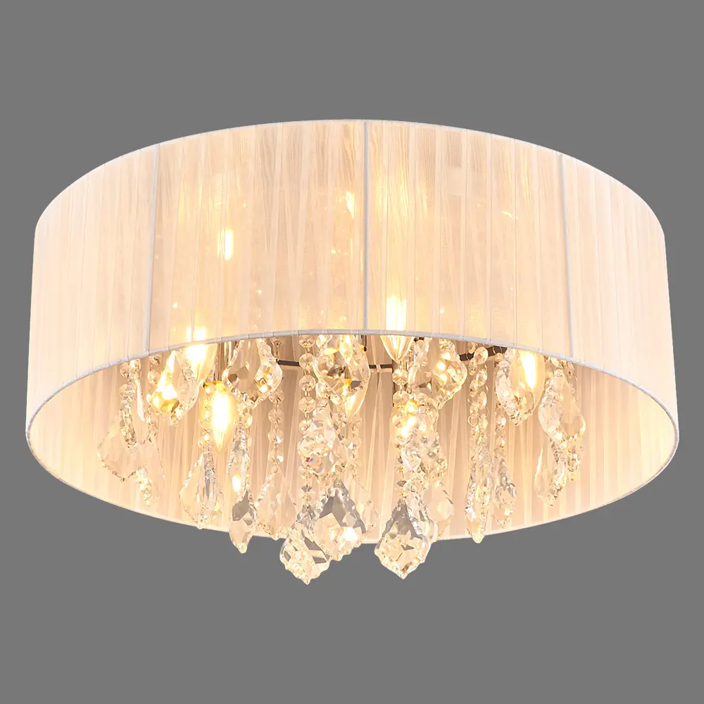 Люстра хрустальная потолочная Жаклин 6 ламп 12 м² цвет белый MW-Light STLM-2135582 - Вид №1