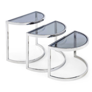 450220-90 ABHIKA Боковой столик JUDE SET 3PCS H38 / 46/54 BLACK