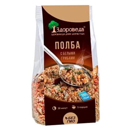 Полба с белыми грибами и овощами Здороведа 250 г Santreyd 13083 - Вид №1