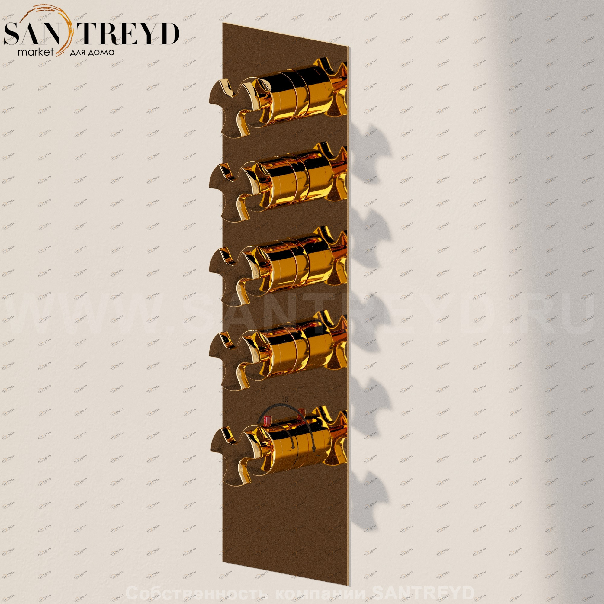 Flaminia EVERGREEN Термостат золотой EGBT4.GOLD Ceramica Flaminia EGBT4GOLD