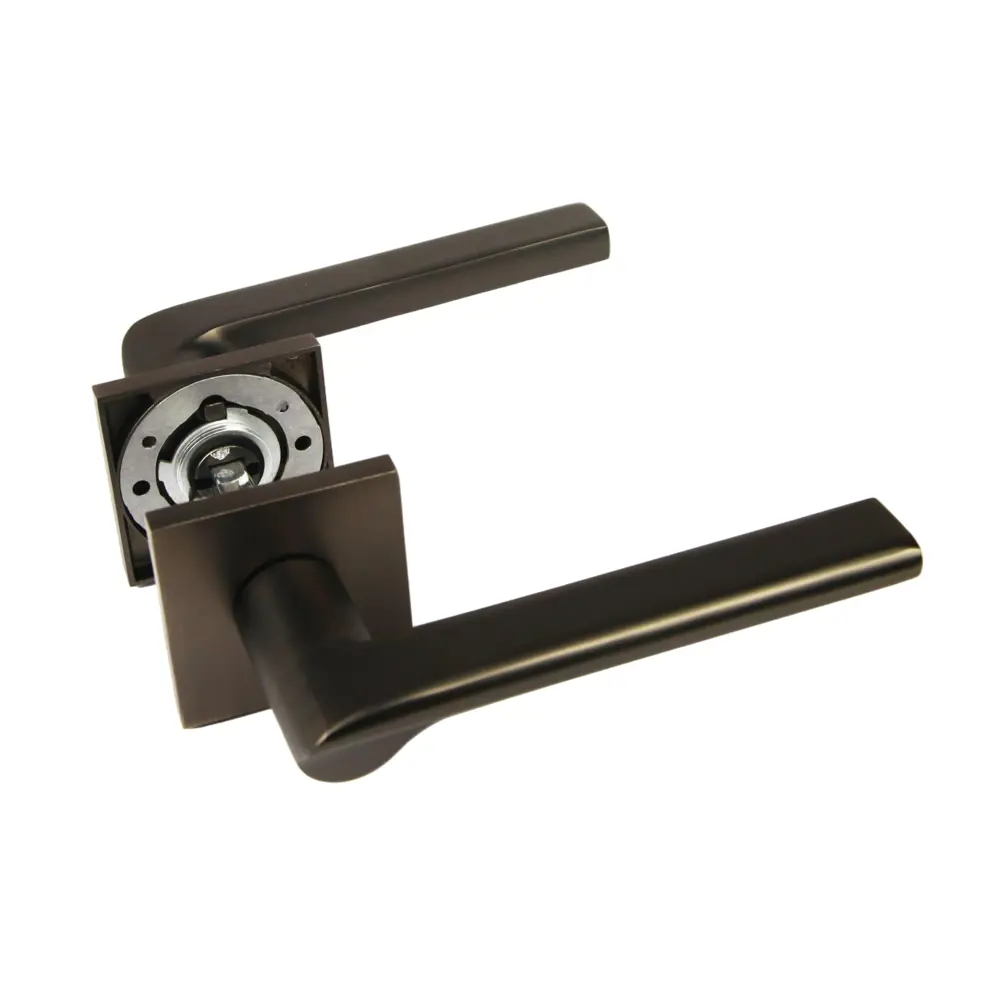 Дверная ручка на розетке KREAFORTA Паудер без запирания цвет графит STLM-2149196