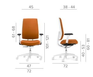 Поворотный регулируемый по высоте офисный стул с подлокотниками Dauphin Indeed Automatic ARCH-00000553 - Вид №4