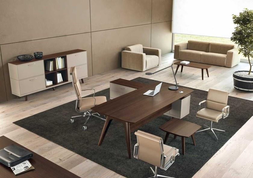 Прямоугольный письменный стол из дуба со встроенной полкой Rail Santreyd sun-id-1451315 - Вид №3