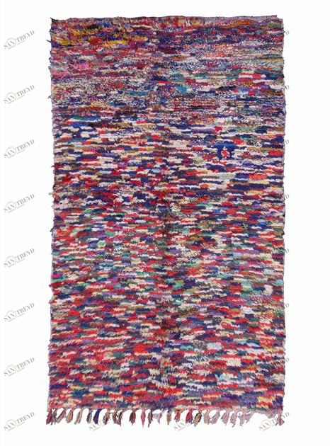 AFOLKI Прямоугольный шерстяной коврик с длинным ворсом и узором Boucherouite Taa44be