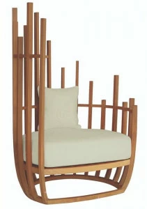 MOBIKA GARDEN Садовое кресло из тикового дерева с высокой спинкой Bottle