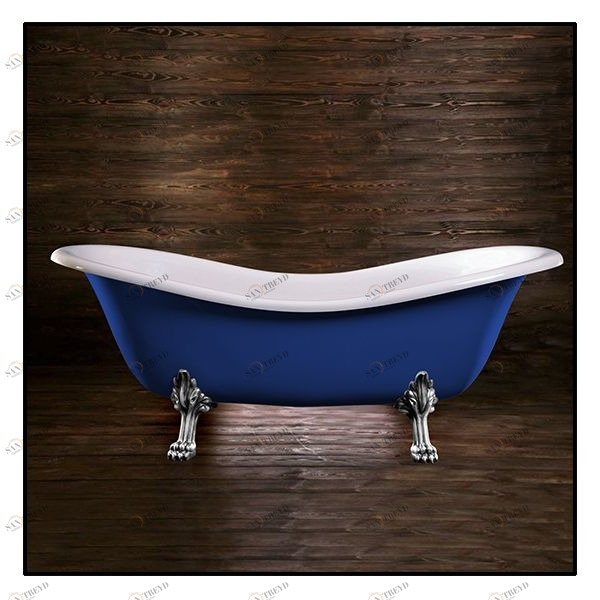 Ванна Akcjum Cleopatra WR-05-01-Ch-C овальная синяя с хромированными ножками WR0501CHC