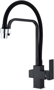 Смеситель ZorG Sanitary ZR 341-6 YF BLACK для кухонной мойки, черный