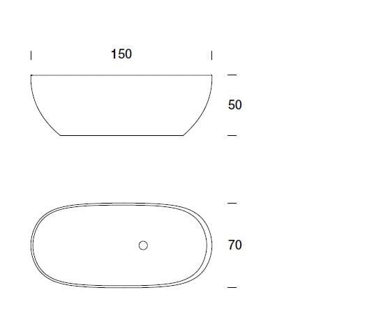 Овальная ванна в Korakril™ Ice White Rexa HOLE ARCH-00137844 - Вид №3