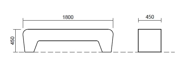 Бетонная скамья без спинки Studio Città STONE ARCH-00081794 - Вид №2