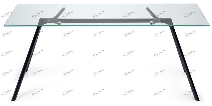 Alias Прямоугольный стол из алюминия и стекла Dry 45a