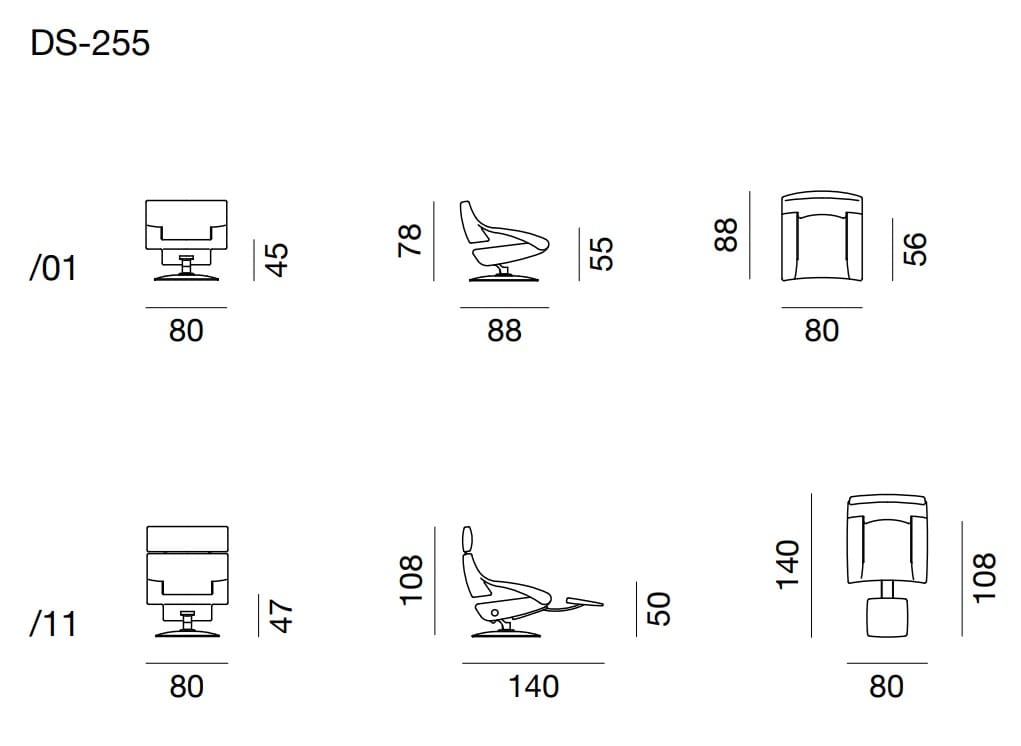 Кожаное кресло с подставкой для ног и подголовником de Sede DS-255 ARCH-00035527 - Вид №5