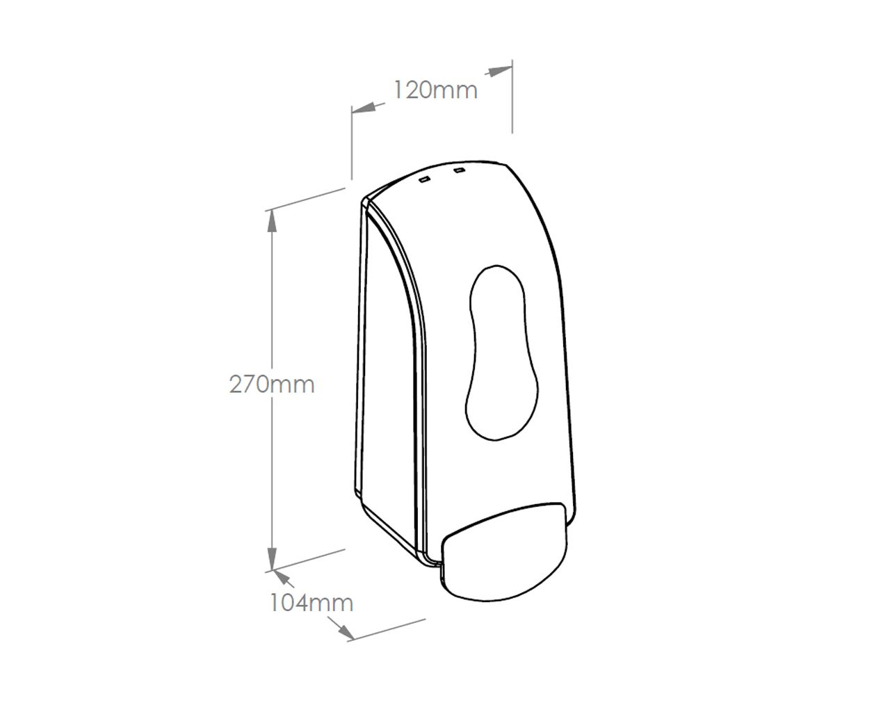 DEB202 Дозатор пенного мыла ONE для одноразовых картриджей 700 г, АБС-пластик, белый Merida  - Вид №1