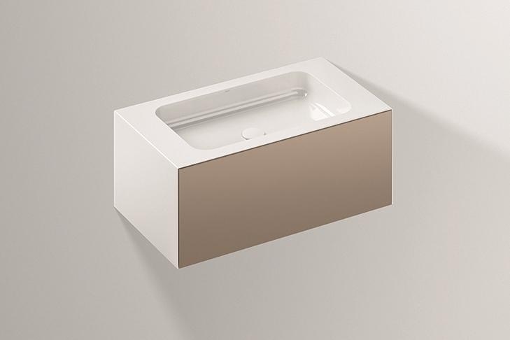 5155511000 Умывальник с тумбой, wp.folio2, белая, proshield, лакированная, шелковисто-матовый блеск, лунный камень Alape серия FO (Folio) 