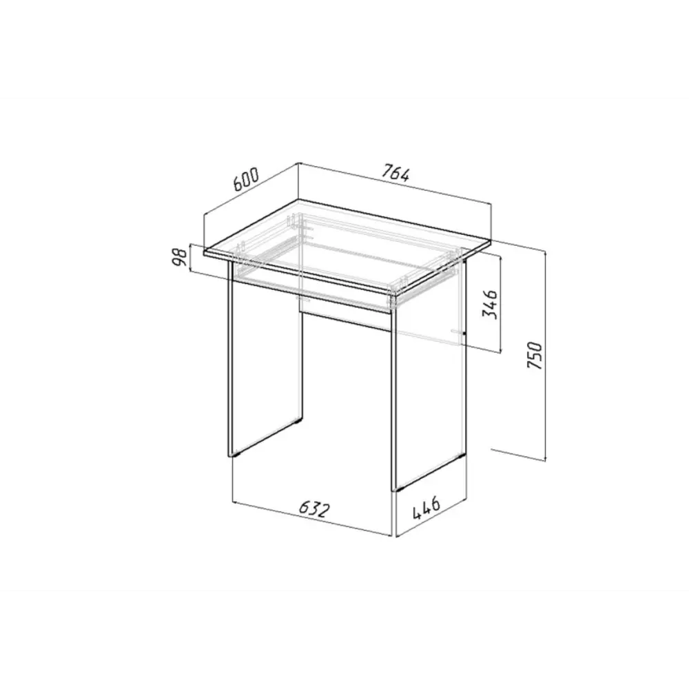 Стол компьютерный Милан с ящиком 76.5x74.5x60 см ЛДСП цвет белый Santreyd STLM-2164820 - Вид №10