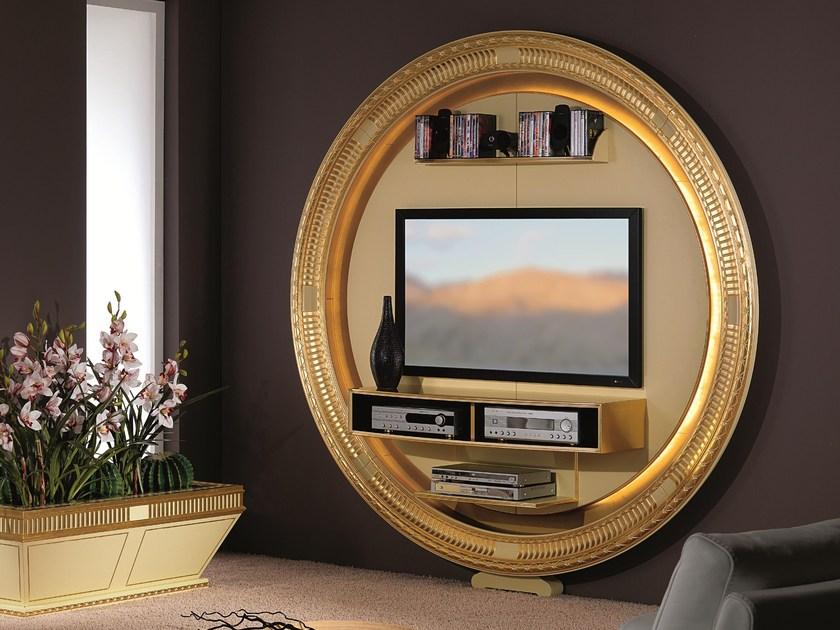 Vismara Design Тумба под ТВ из лакированного дерева с системой прокладки кабелей Classic sun-id-1402909 - Вид №2