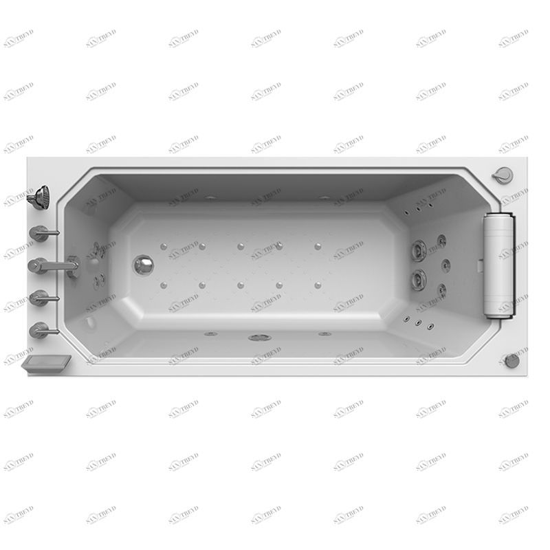 Гидромассаж "Специальный Chrome" на ванну Уэльс (двигатель 900 Вт, система "Turbo-pool", миниджет Релакс - 10 шт., джет Релакс - 7 шт., джет Линц, Магнус - 2 шт.) Radomir 1-65-2-0-5-115