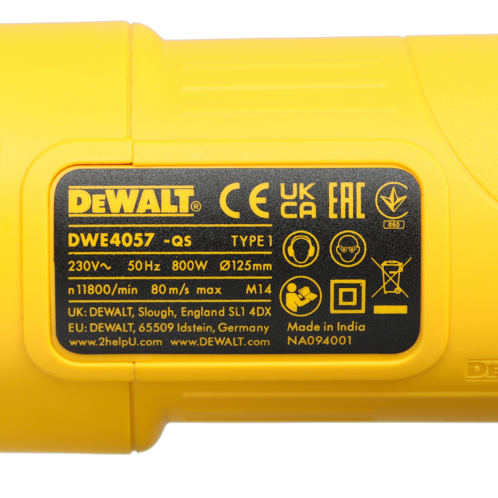 Углошлифовальная машина (УШМ) DeWalt DWE4057 5437826 STDN-0086479 - Вид №4