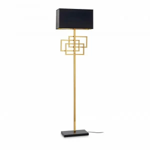 Торшер с абажуром черный Luxury Ottone Luxury PT1 IDEAL LUX LUXURY 00-3948905 Золото;черный