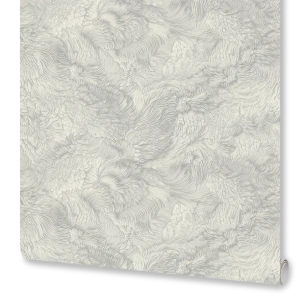Monte Solaro Nika - флизелиновые обои с рисунком пера в серо-серебристой гамме 89423729