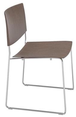 Andreu World Стул из дуба, штабелируемый салазками, со встроенной подушкой Sit Si1207 - Вид №9