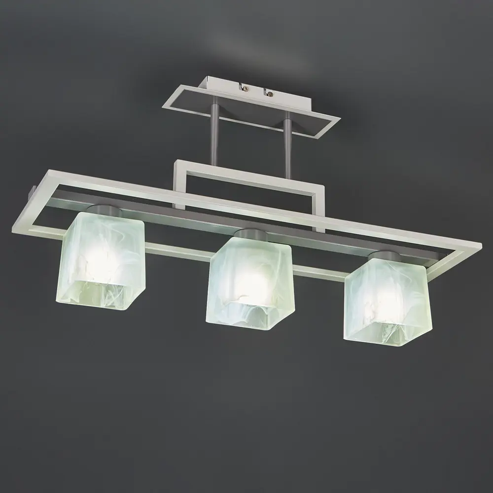 Люстра потолочная Модерн КС30092/3C, 3 лампы, 9 м², цвет белый КЛЮЧНИК STLM-2112244 - Вид №1