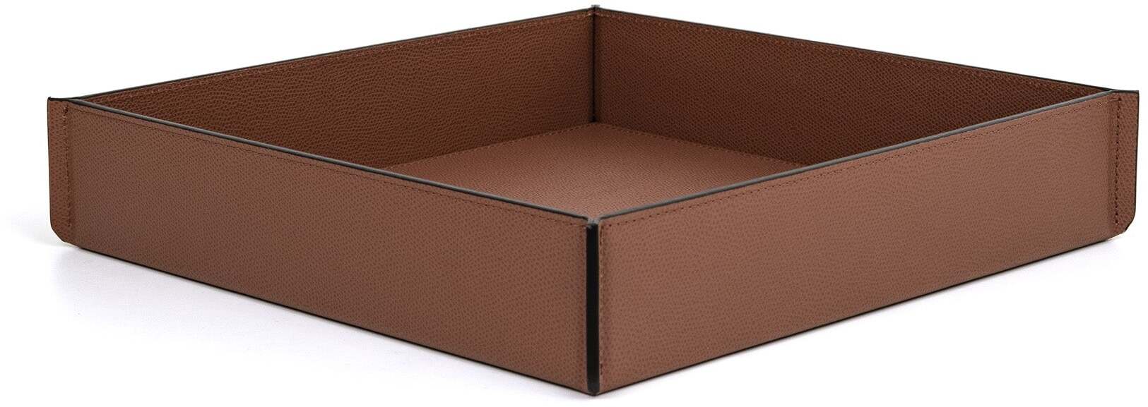 Leslie Valet Поднос - 30X30XH6 см/тканая кожа_кремовый