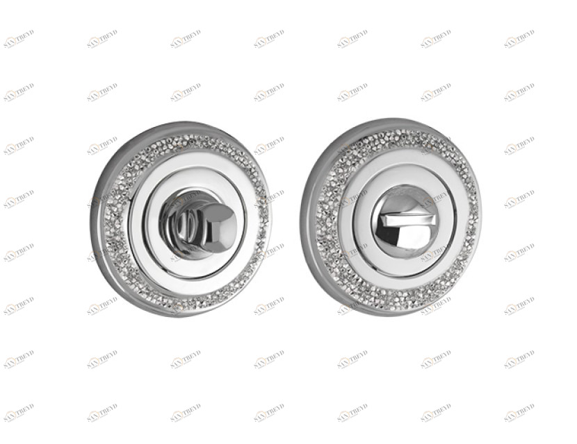 0WC081.6MM.24 Кнопка конфиденциальности с аварийной разблокировкой 6 мм и хрустальные камни Матовый сатин Mestre 