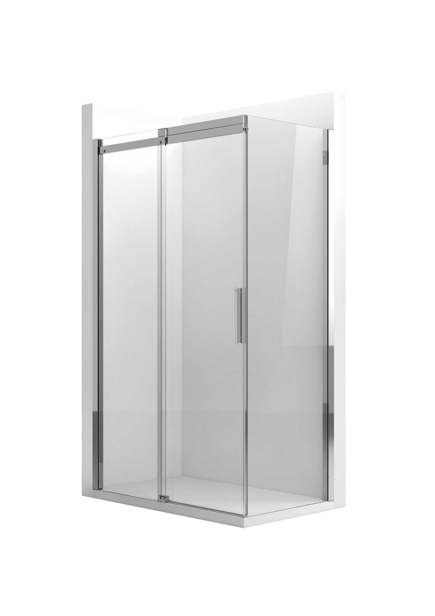 AM393.........+AM396......... L2 + LF - Душевая панель с 1 раздвижной панелью + 1 фиксированной панелью + 1 фиксированной боковой панелью ROCA Aerea 