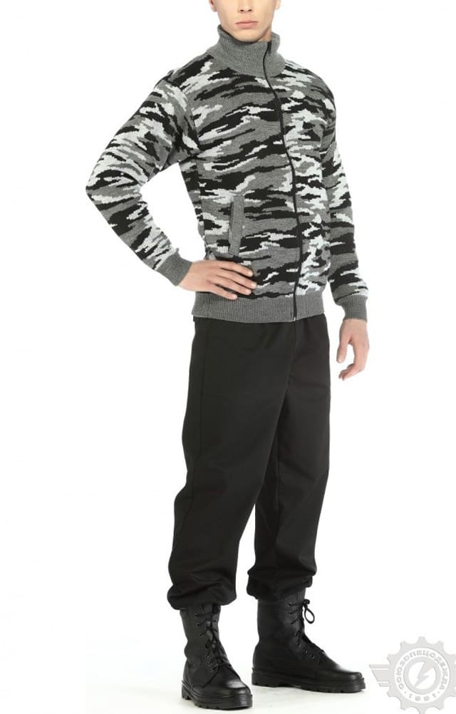 63359 Джемпер камуфляж на молнии серый  Одежда для охранных структур  размер 48-50 Спецодежда  - Вид №4