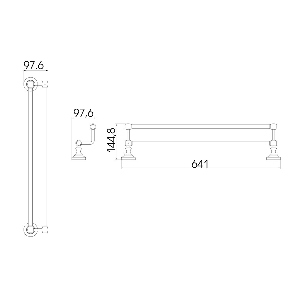 RB52009 Полотенцедержатель двойной Raiber  - Вид №2