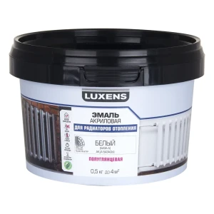 Эмаль для радиаторов LUXENS белая полуглянцевая 0.5 кг 89345657