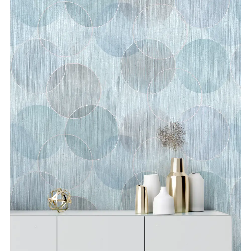 Обои флизелиновые WallSecret Jazz голубые 1.06 м 8644-18 STLM-2022031 - Вид №3