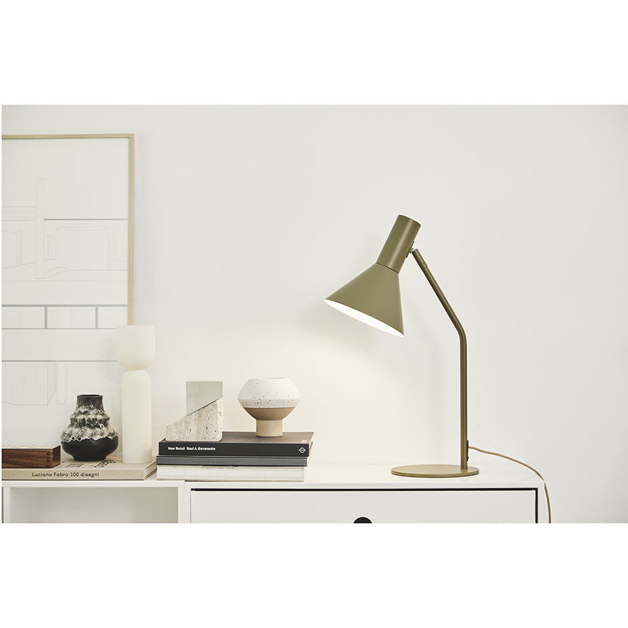 123040 Лампа настольная lyss, 50х25хD18 см, оливковая матовая Frandsen  - Вид №1