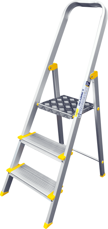 Стремянка алюминиевая профессиональная, анодированная, ширина ступени 130 мм. 3 ст.