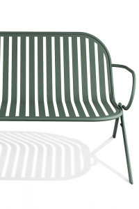 Стальная штабелируемая садовая скамейка с порошковым покрытием со спинкой