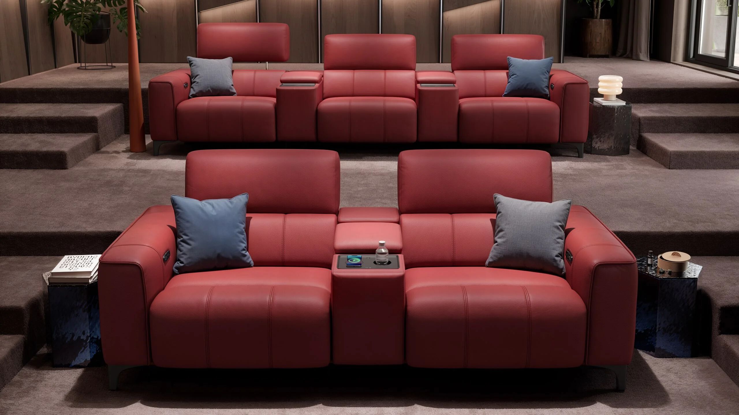 3 местный домашний кинотеатр кожаный диван Sofanella Nanto Kino ARCH-00024790 - Вид №2