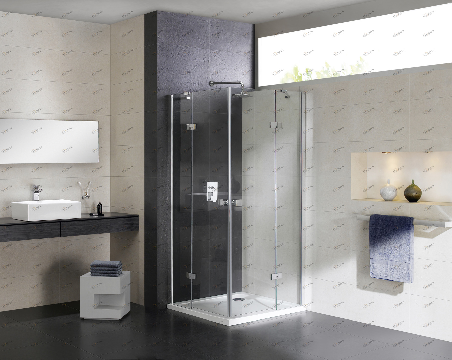 Душевой уголок CEZARES CRYSTAL-S-A-2-100-C-Cr