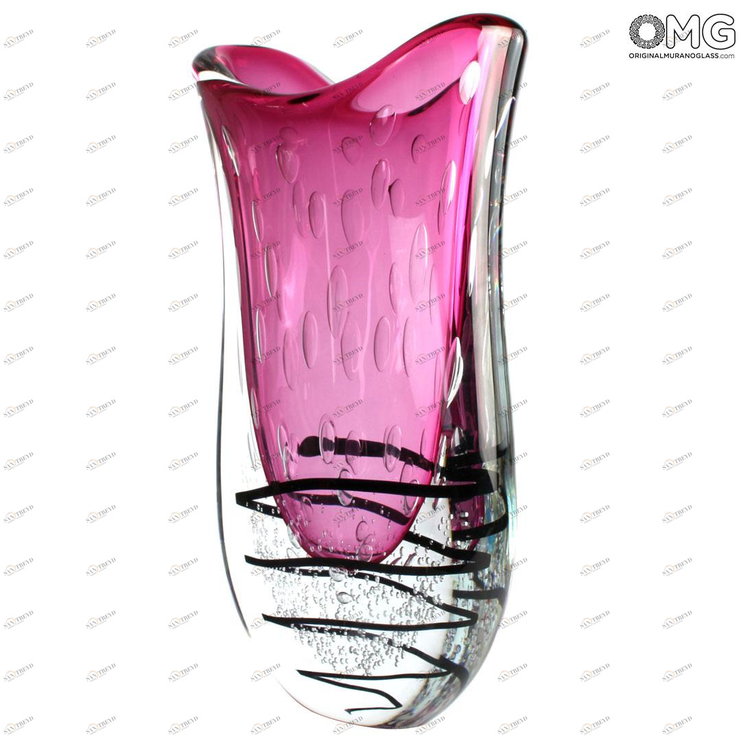 4203 ORIGINALMURANOGLASS Ваза Робиния - соммерсо - муранское стекло OMG 27 см 