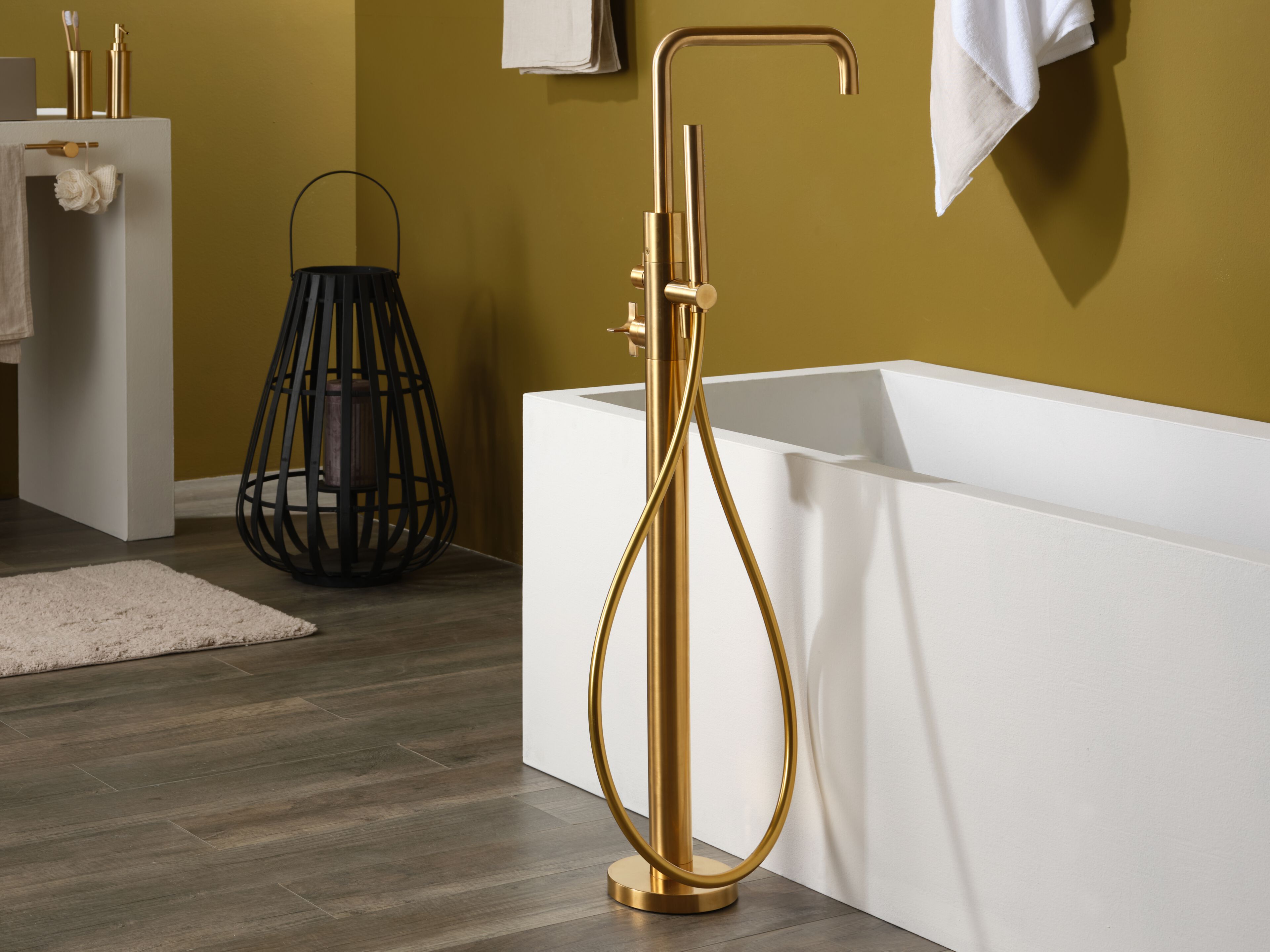 Напольный смеситель для ванны с ручным душем Ritmonio Diametro35 Cross ARCH-00112493