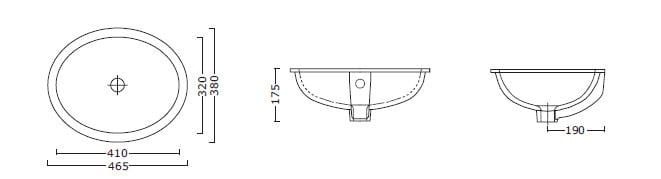 Керамическая овальная подводная раковина BLEU PROVENCE умывальники ARCH-00024380 - Вид №2