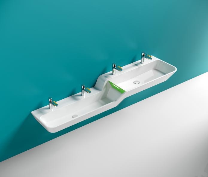 950.12.308 Несколько умывальников с градуированной высотой HEWI Waschtische  - Вид №3