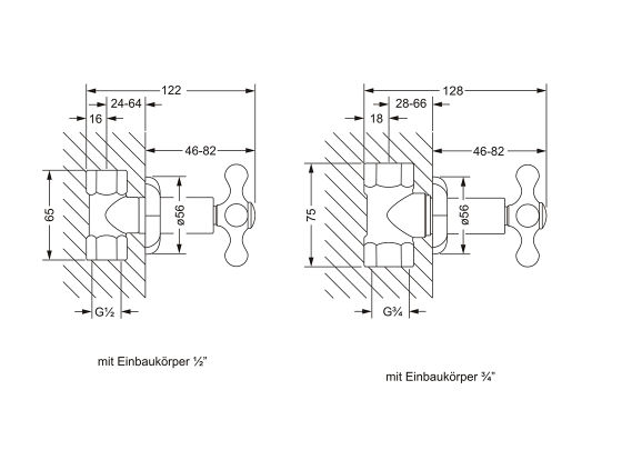 Вентиль для скрытого монтажа, внешняя часть JOERGER Albano 611.50.234.000 - Вид №1