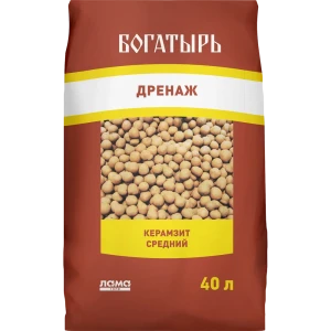 Керамзит Богатырь средний дренаж 40 л