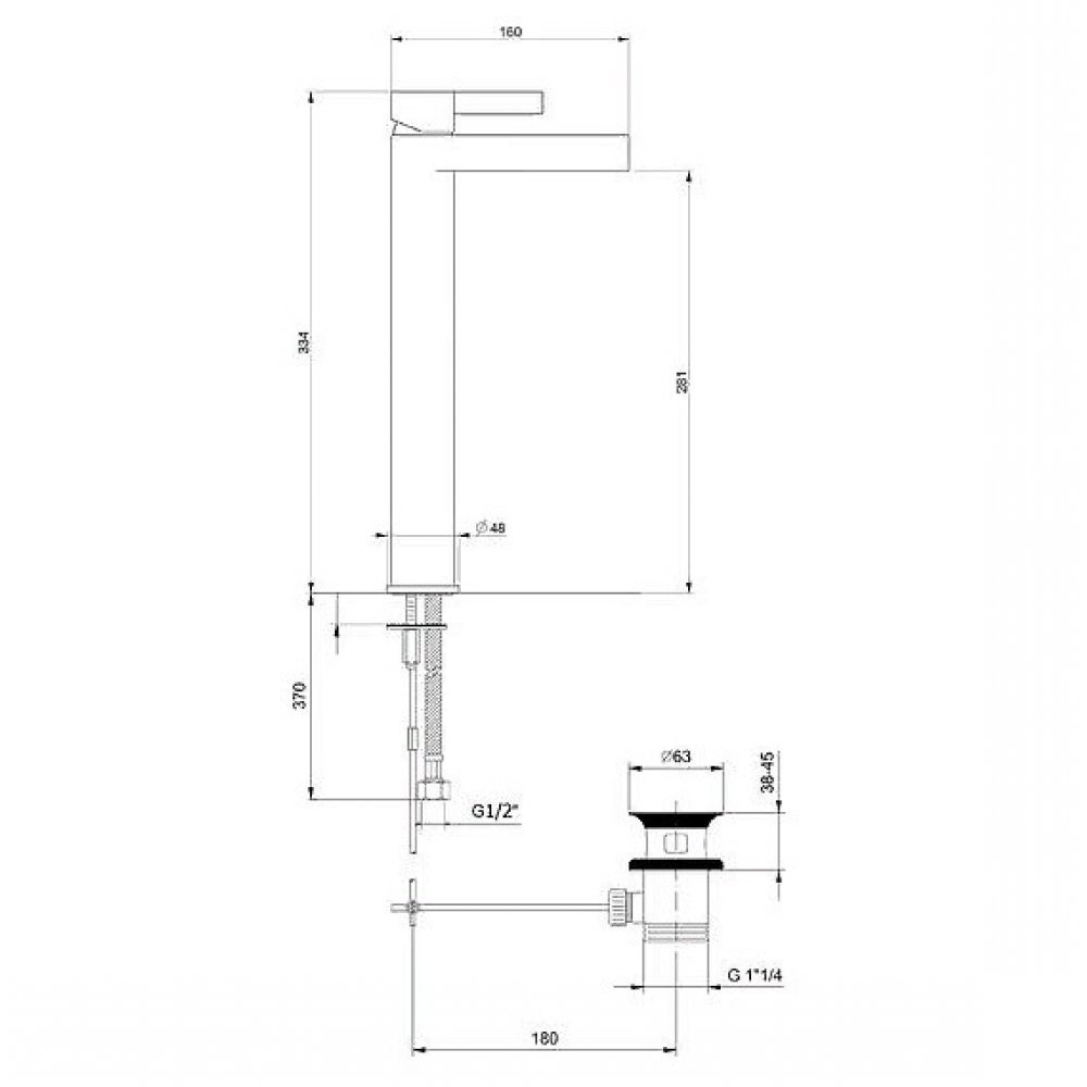 DR830402560 Смеситель для раковины , черный Webert DoReMi  - Вид №1