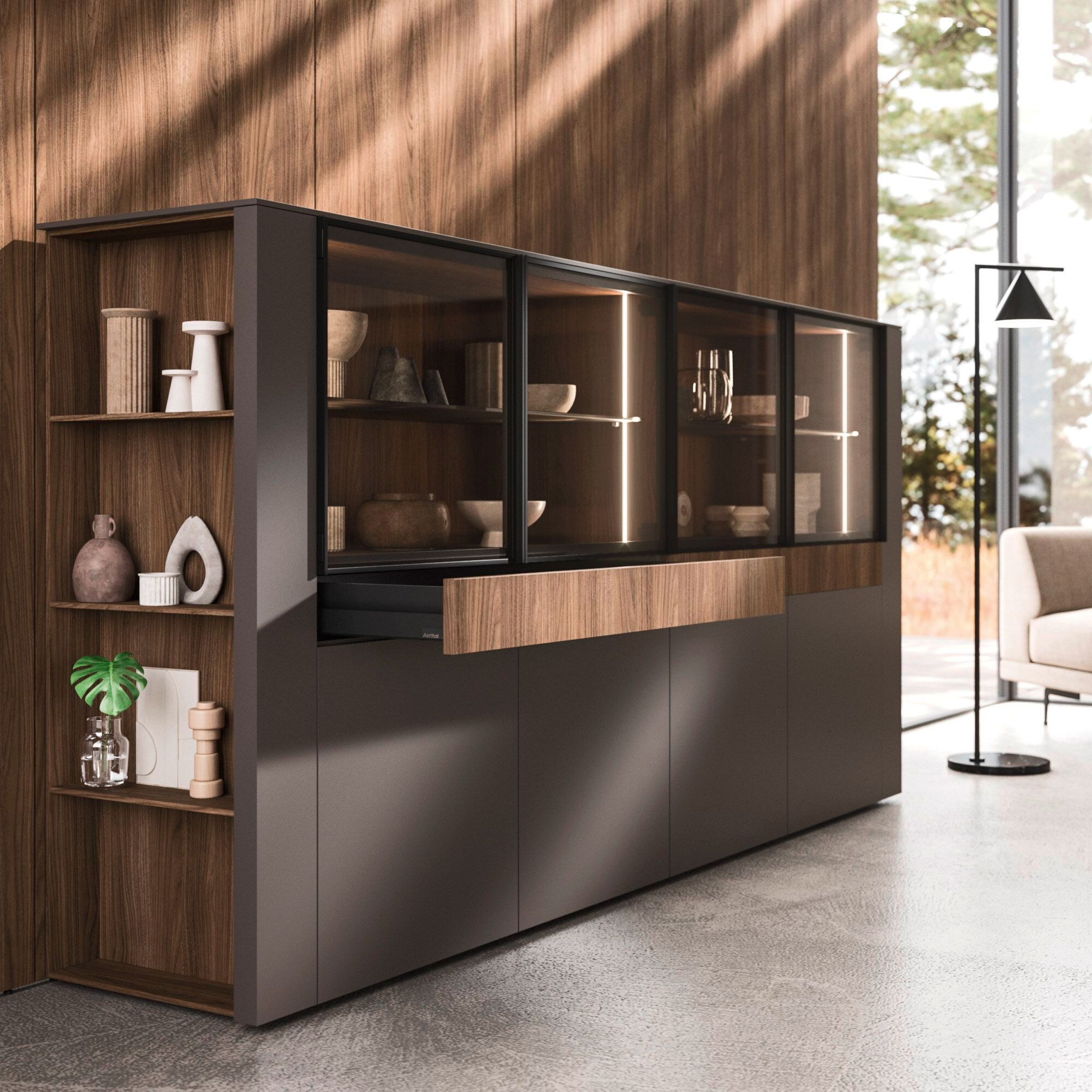 Секционный шкаф из алюминия и дерева Arrital Feeling Home ARCH-00103060 - Вид №1