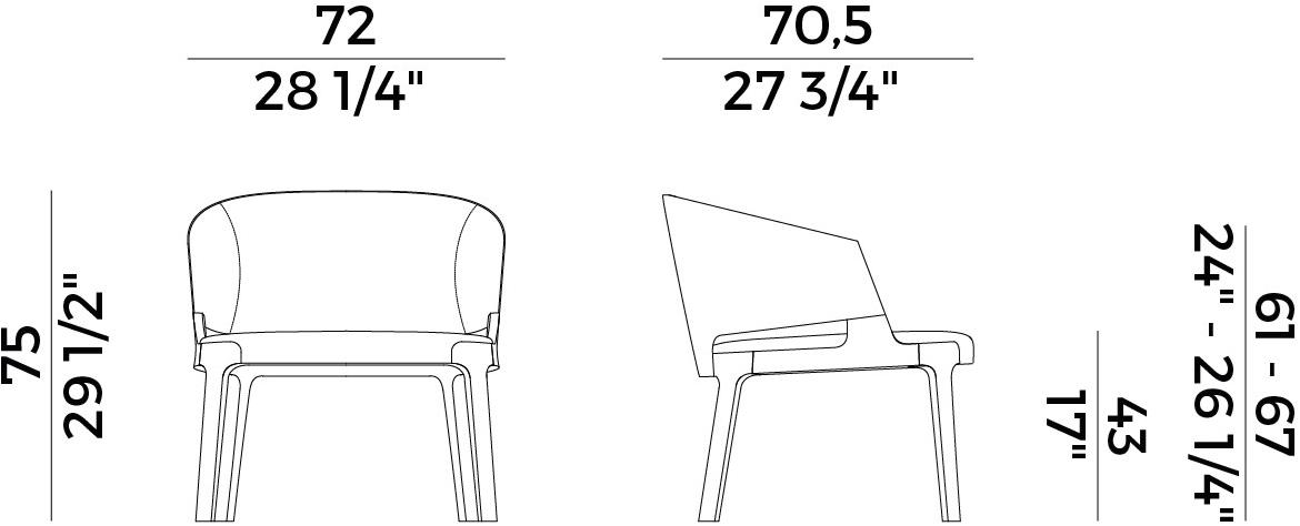 Potocco Кожаное кресло с подлокотниками Velis 942/pla - Вид №3