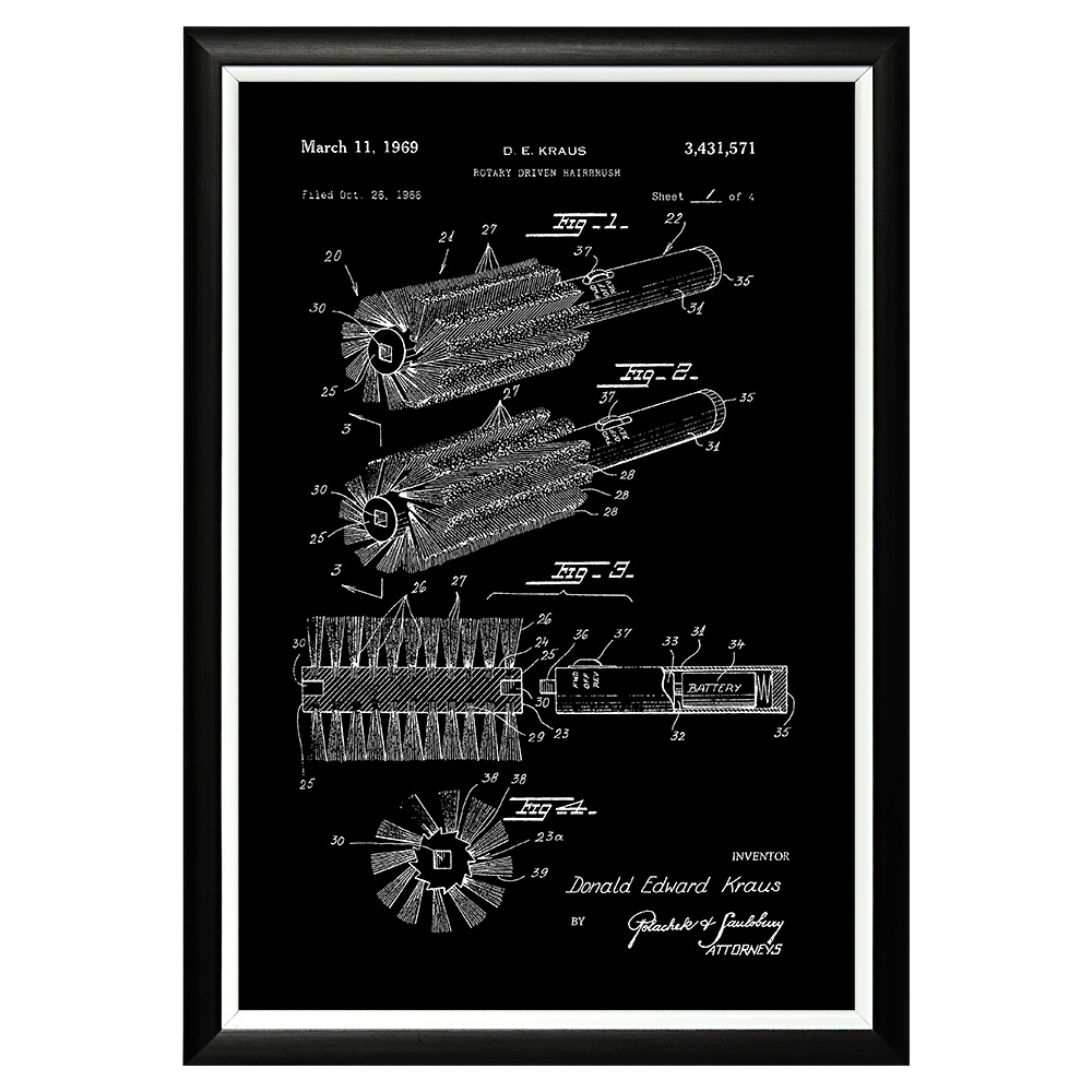 896519437_1818 Арт-постер «Патент на электрическую щетку для волос» Object Desire 